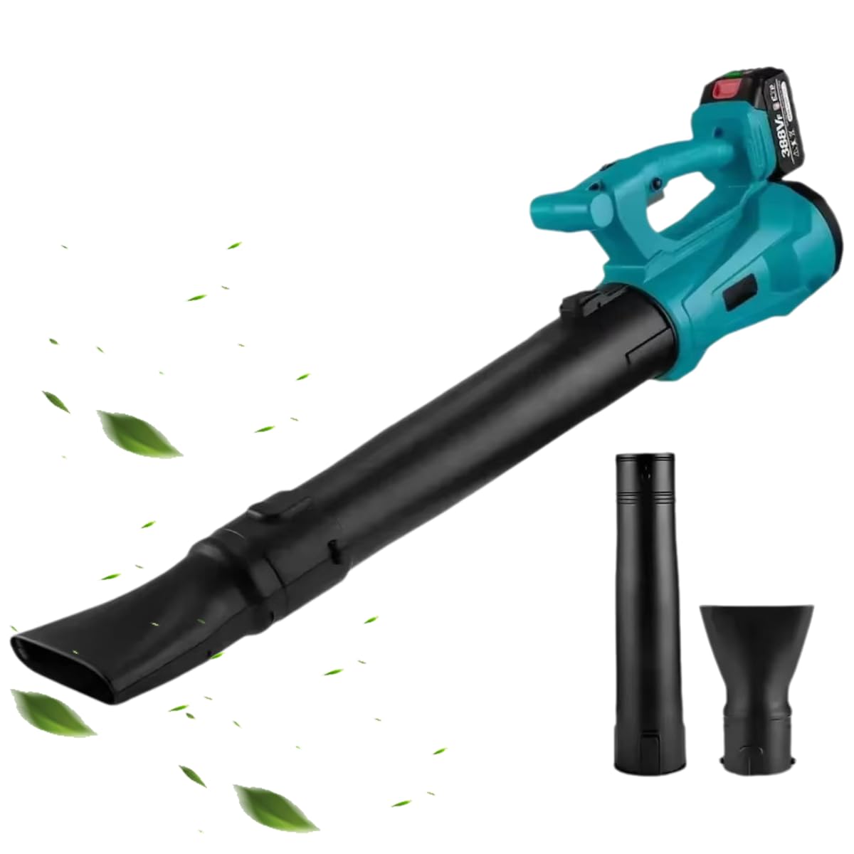 Souffleur de feuilles sans fil avec 2 batteries et 6 vitesses réglables pour jardin