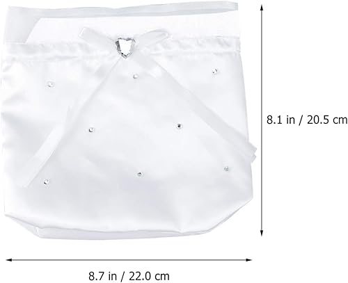 Miniatura 7 de BESTOYARD Bolsos de boda Bolsa de dinero de satén Novia Dama de honor Dolly Bolso Bolso (blanco)