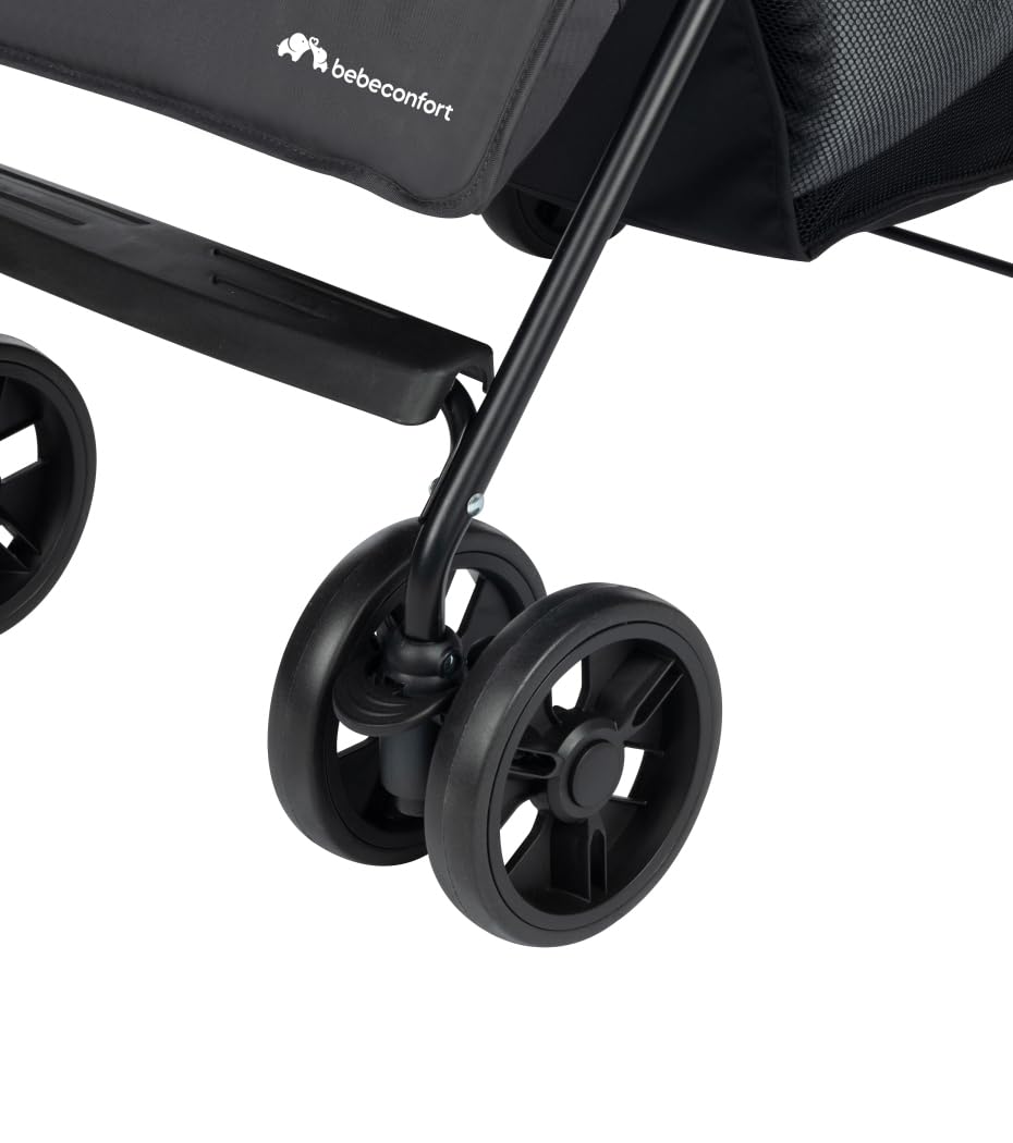 Bebeconfort Foggy Kinderwagen, 0-3,5 Jahre, bis 15 kg, leichter und tragbarer Kinderwagen mit Liegeposition für Neugeborene, kompakt geschlossen, beweglicher Handlauf, Mineral Graphite