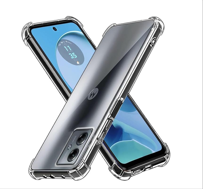 Image of Case Creation New Moto G14 Premium Imported 0.3mm Crystal Clear Totu Silicone Transparent Flexible Soft Corner Protection with TPU Slim Back Case Color Variation Cover for S23