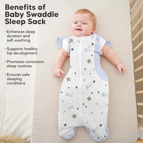Image of Susurration Baby Sleep Sack, Self-Soothing Swaddle for Newborns, Improves Sleep, Snug Fit Helps Calm Startle Reflex, Newborn Essentials for Baby, 2 Pack, 3-6 Months, 13-19 lb