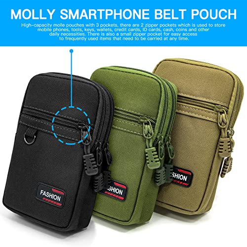 Yinhexi Phone Holster Bag Molle Waist Pouches, Small Tactical Duty Belt Backpack Pouch, Cell Phone Pouch Carrying Case Card Holder For Men And Women (Black-01) #TOP4