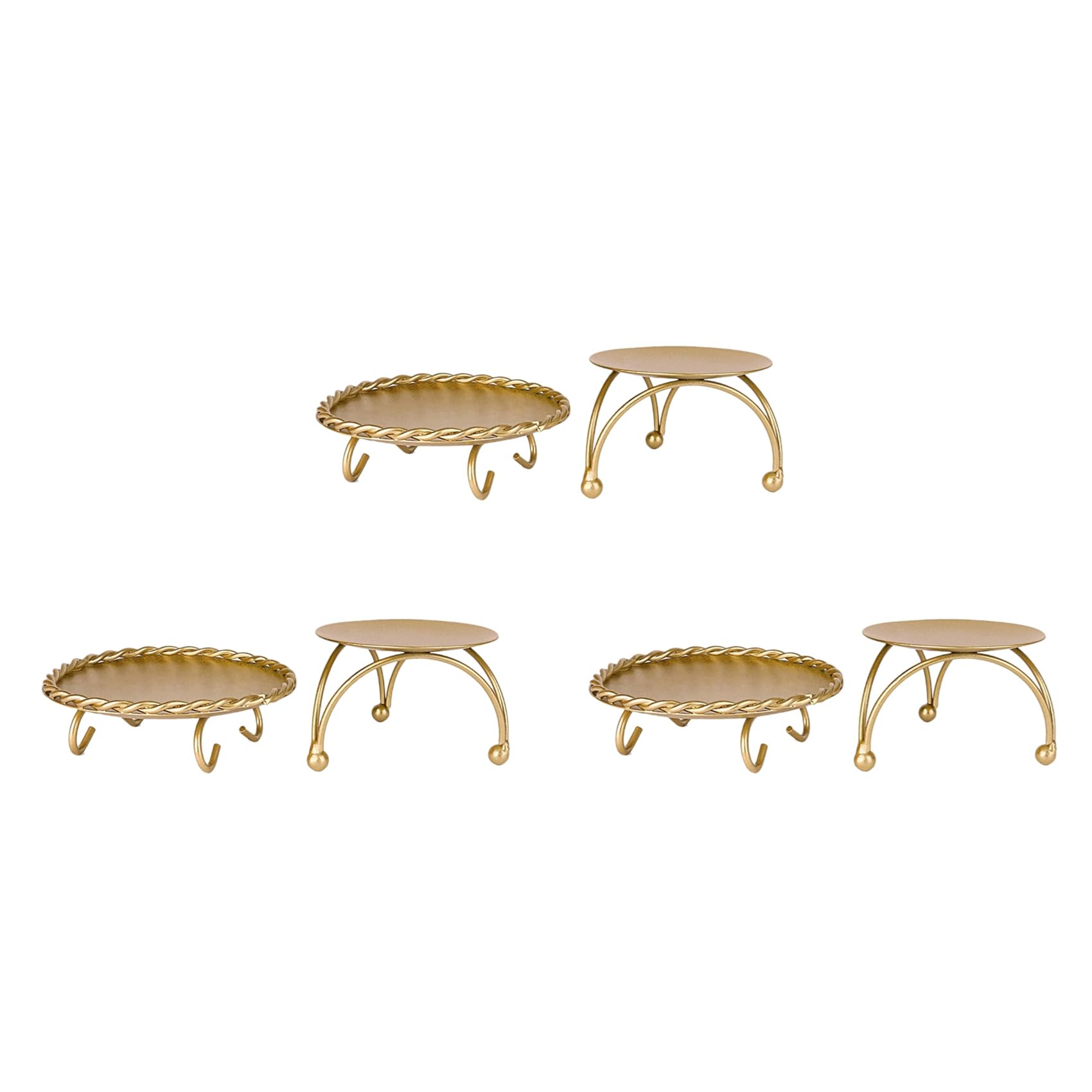 Vjsujehgy Candle Holder Gold Candle Holders Set of 6 Decorative Handmade Iron Pillar Plate Candle Holder