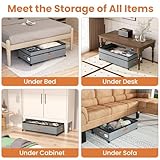 KLINTOS Under Bed Storage on Wheels – 2 Pack 72L XXL Underbed Storage Drawers, Adjustable 10in High Closet Organizers with Lid, Large Underbed Boxes for Clothes, Shoes, Blankets & Toys（Grey） - Image 7