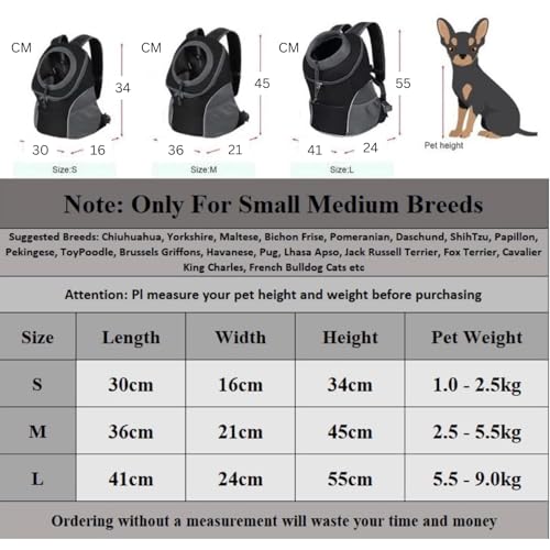 KUTKUT-Pets-Dog-Carrier-Backpack-Puppy-Dog-Travel-Carrier-Front-Pack-Breathable-Head-Out-Backpack-Carrier-S-Black