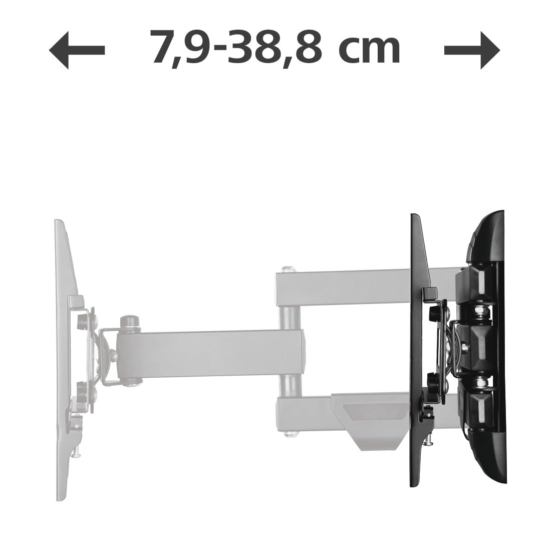 Hama TV Wandhalterung schwenkbar, neigbar, ausziehbar (TV Wandhalterung 19-50 Zoll, VESA 50x50 bis VESA 200x200, bis 25kg, mit fischer-Dübeln) schwarz