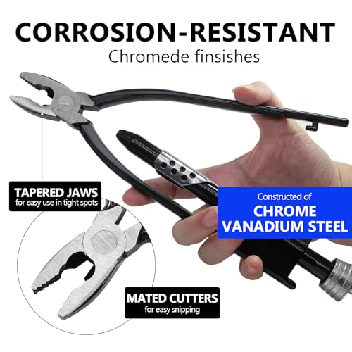 Image of Bonsicoky 2 Pcs Safety Wire Pliers, 6 Inch & 9 Inch Heavy Duty Wire Twisting Tool for Aircraft, Machinery, Vehicles