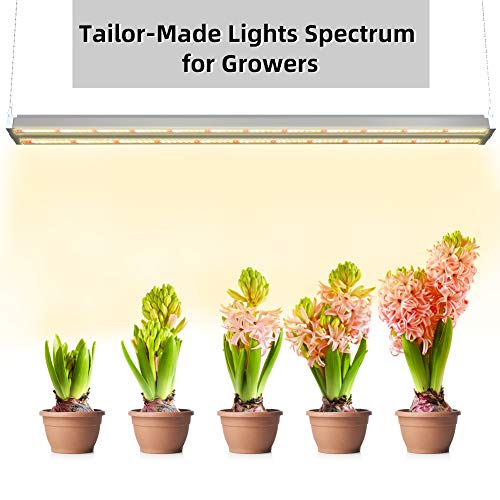 Freelicht 4 Pack 4ft LED Grow Light , 60W(220W Equivalent), Sunlike Full Spectrum Integrated Plant Light for Hydroponic Indoor Plant Seedling Veg and Flower, Plug in with On/Off Switch