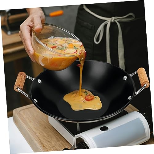Mobestech Wok con mango de madera 2 piezas para uso diario miniatura 7