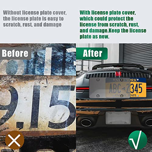 Jddry License Plate Cover Set,Us Vehicle Universal License Plate Cover, Front/Rear License Plates Covers,Bubble Design License Plate Holder With Screws & Caps(Grey,2Pack) #TOP2