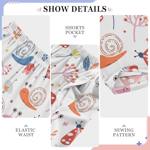 Snail Butterfly Boys Long Pants Soft Trousers Elastic Waist Kids Lounge Bottoms with Pockets S-XL4