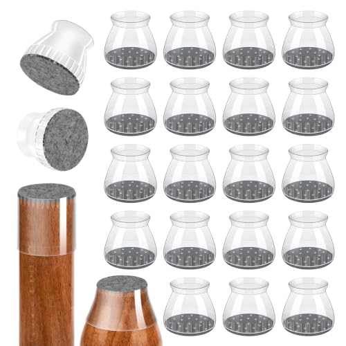 24 Pcs Silicone Chair Leg Floor Protectors & Furniture Sliders for Hardwood Floors - Felt Pads for Chair Legs Anti-Scratch Noise Reduction Furniture Pads Chair Feet Protectors Fit 1.3 to 1.97