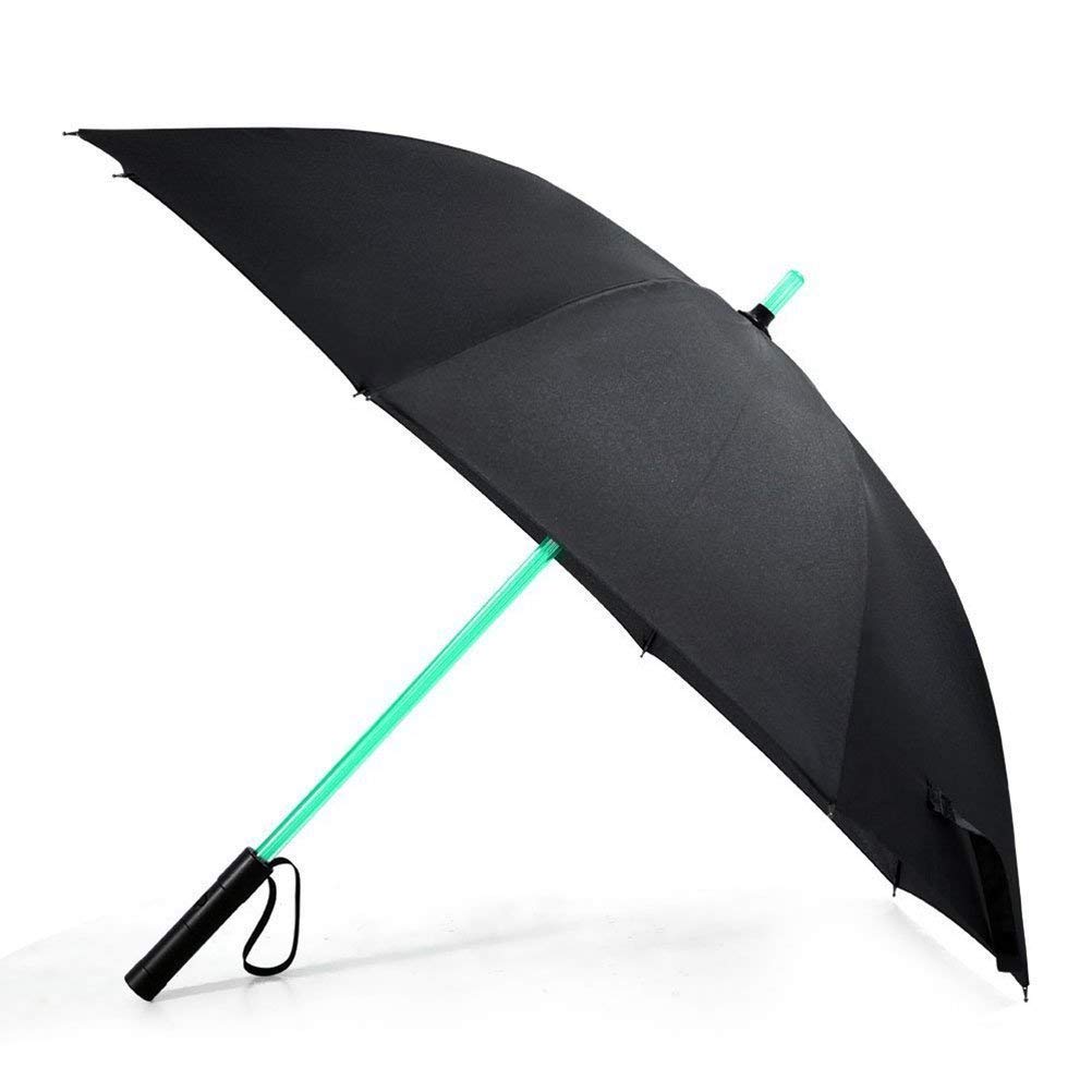 NEO+ Parasol z latarką LED, miecz świetlny, podświetlany czarny parasol z 7 kolorami