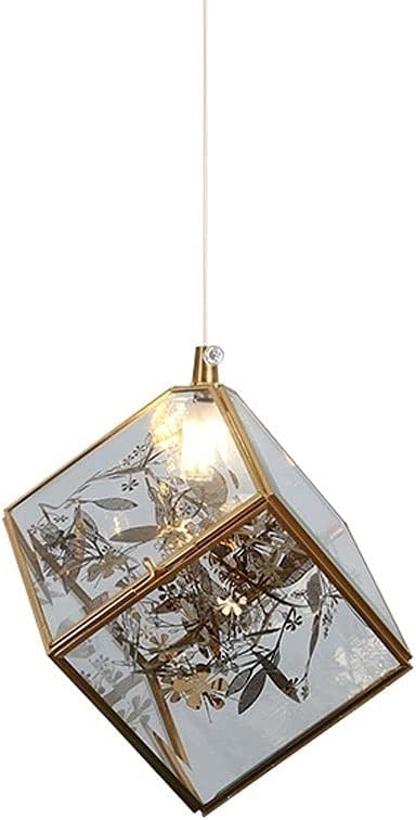 Modern Light Glass Fairy Ceiling Lamp, Kitchen Island Lighting Fixture Square Mini Chandelier, Nordic Hanging Lamps for Dining Rooms Bedroom Living Room Hallway