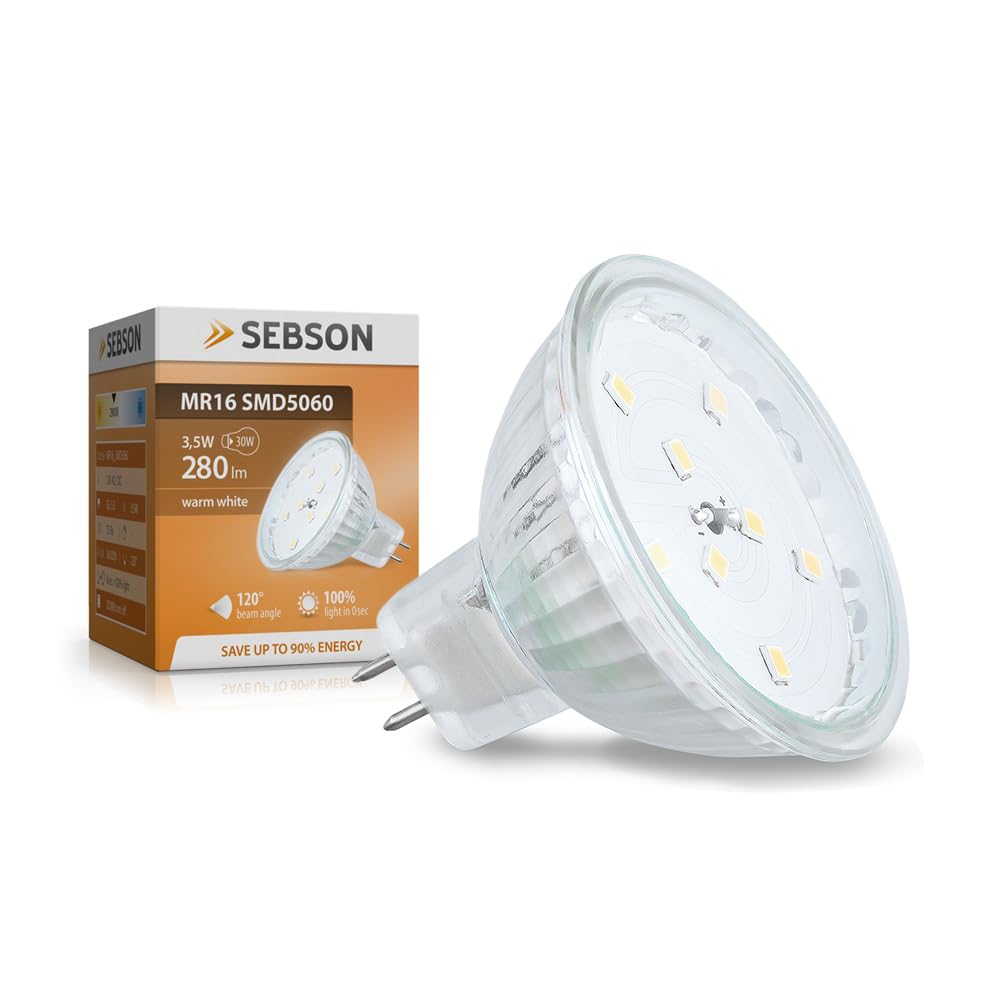 SEBSON LED Lampe GU5.3 / MR16 warmweiß 3.5W — 12V DC, 280 Lumen