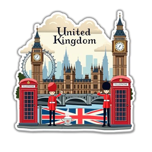 Image of Naxon United Kingdom Country Theme Souvenir Wooden Refrigerator Stylish Fridge Magnet - Fridge Decoration Magnet for Kitchen & Home Decor | Perfect Souvenir Gift | Size 3x3 Inches | Pack of 1