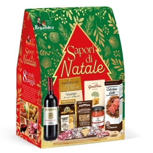 🎁 Cesto natalizio completo – 8 prodotti tipici italiani dolci e salati in un’unica confezione.