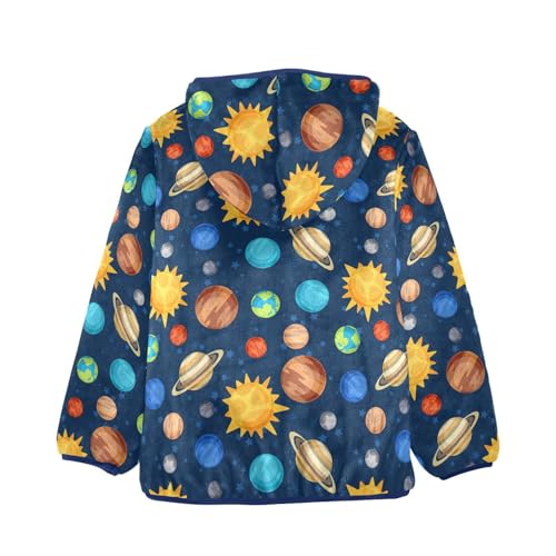 Boys' Fleece Hoody Jacket Zip Up Coat Warm Fall Winter Plush Jacket Cosmic Planets Solar System Long Sleeve Outerwear2