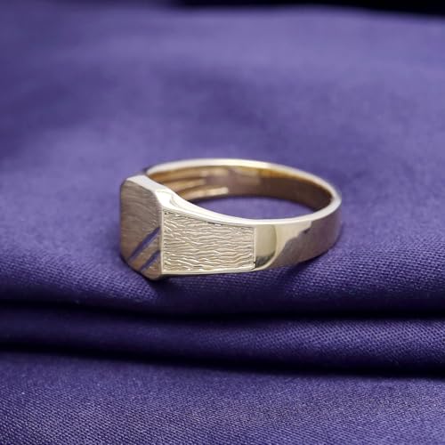 AFFY Men's Two-Tone Zeus Signet Ring in 14K Gold Over 925 Sterling Silver4