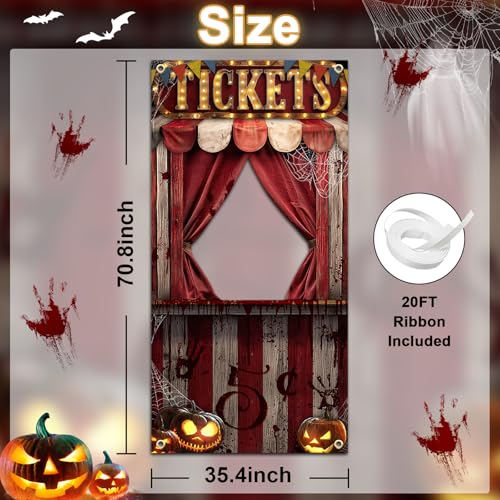 Lecheme Halloween Evil Circus Door Cover Creepy Carnival Party Decorations - image 3