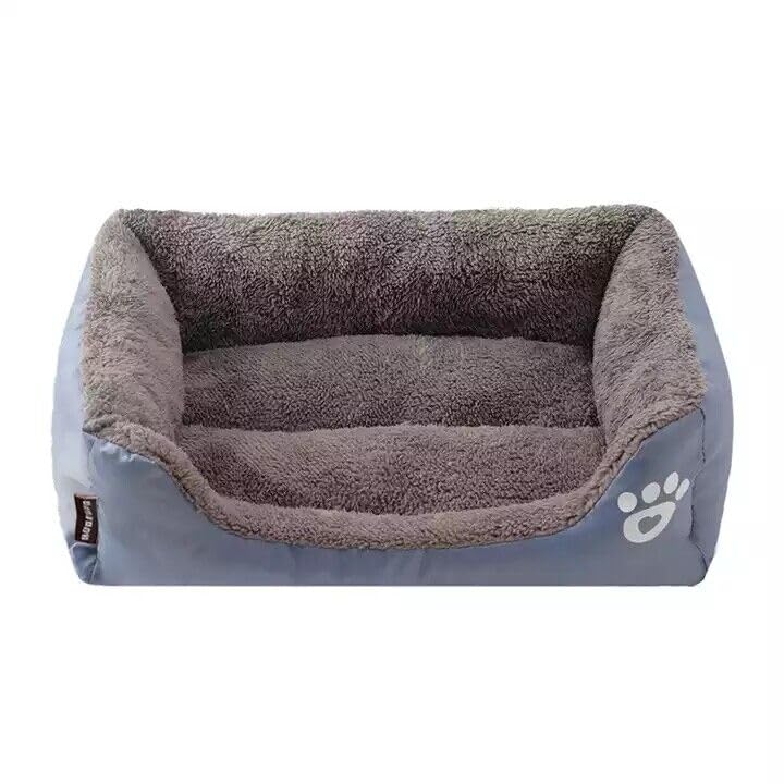 click2style Super Soft Dog Beds Washable Warm Plush Puppy Bed for Cats and Dogs Rectangle 5 Colours Pet Sofa Bed Anti-Slip Bottom Available Sizes S, M, L, 2XL, 3XL (Grey, 2XL: 95 * 75 * 16)