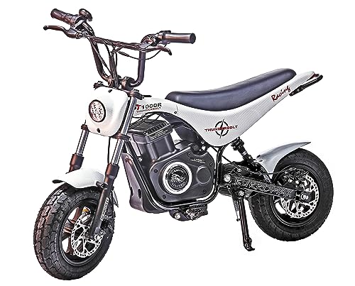Burromax TT1000R, 1000w 48v Lithium Ion, 4 Speeds, 30 Mph, Up to 350lb Rider, Electric Mini Bike (White)