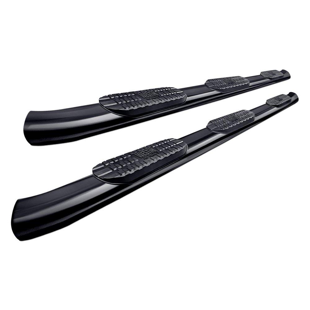 Westin21-534345 PRO TRAXX 5 Oval Wheel to Wheel Nerf Bars fits 2019-2024 Ram 2500 3500 Crew Cab 8' Bed (Exc Dually) Black Pair