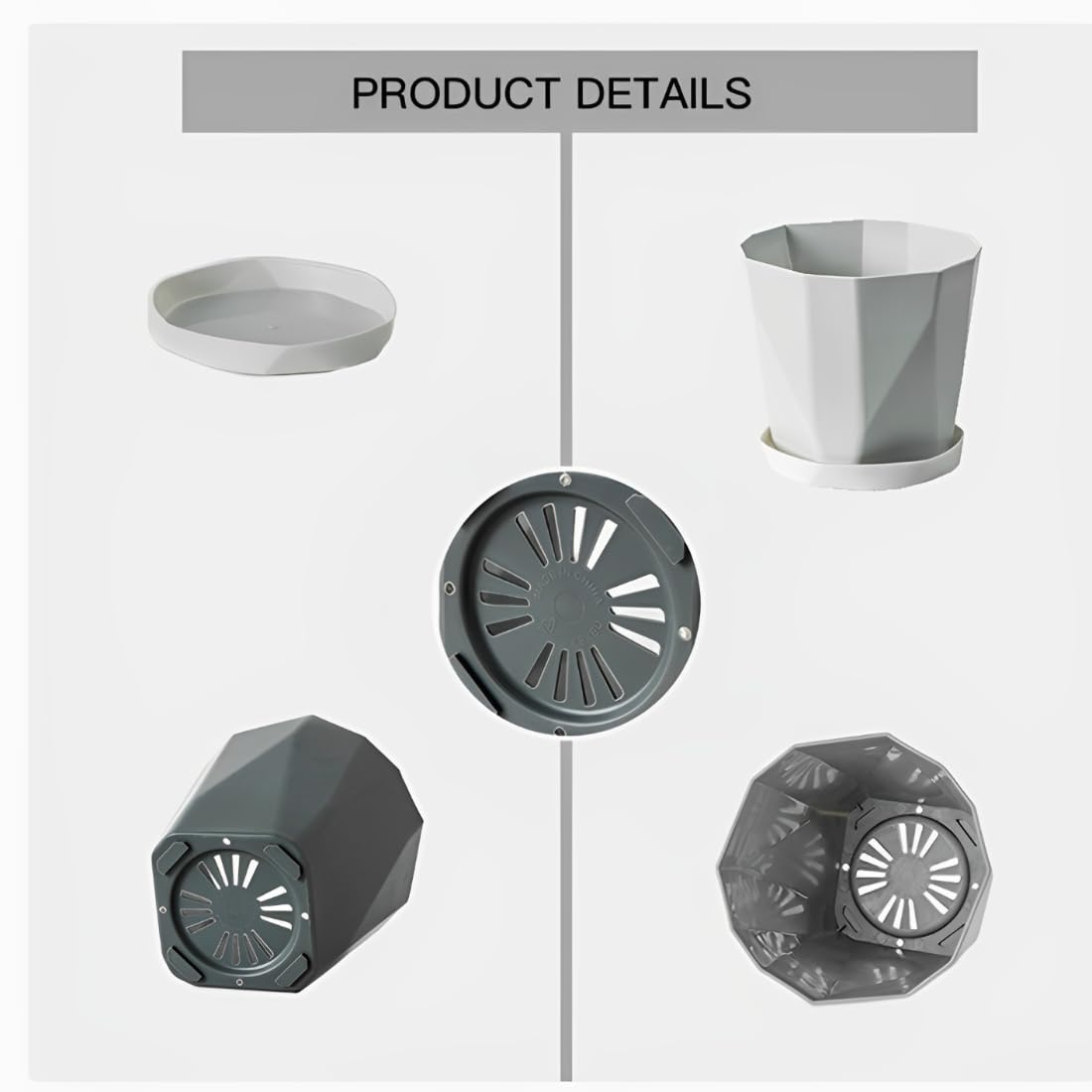 JPORSHU Plant Pots 12CM 3 Pack Indoor Plastic Flower Pots,with Drainage Holes and Saucers Plastic Flower Pot Set Indoor Outdoor for (small) - Image 4