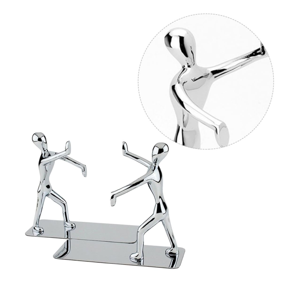 Sujetalibros Kung Fu de Acero Inoxidable, 1 Par para Escritorio