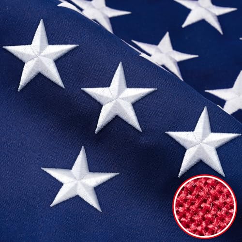 American Flag 6x10 FT TearProof Series Heavy Duty Tough Spun Polyester USA Flags High Wind for Outside Outdoor with Durable Embroidered Stars Sewn Stripes Brass Grommets