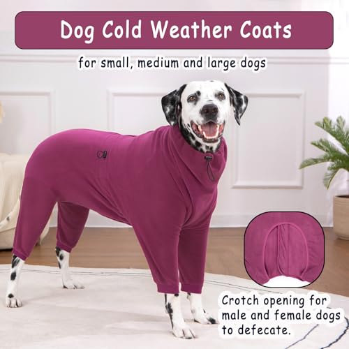 Axcimond Hundemantel mit Beinen warm Fleece Pullover Hund Winter Mantel Hund mit Reißverschluss Hundejacke für kleine mittlere große Hunde kaltes Wetter Hundekleidung Hundepullover Fleece Hundepyjama