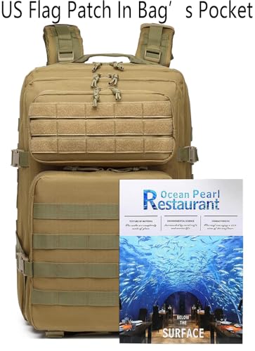 Military Tactical Molle Rucksack Backpack + 45 Liters + Hiking for Travel Hunting Camping