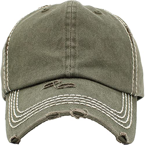 Image of KBETHOS Vintage Washed Distressed Cotton Dad Hat Baseball Cap Adjustable Polo Trucker Unisex Style Headwear