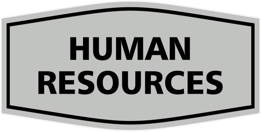 Signs ByLITA Fancy Human Resources Sign with Adhesive Tape, Mounts On Any Surface, Weather Resistant, Indoor/Outdoor Use (Lt Gray) - Large