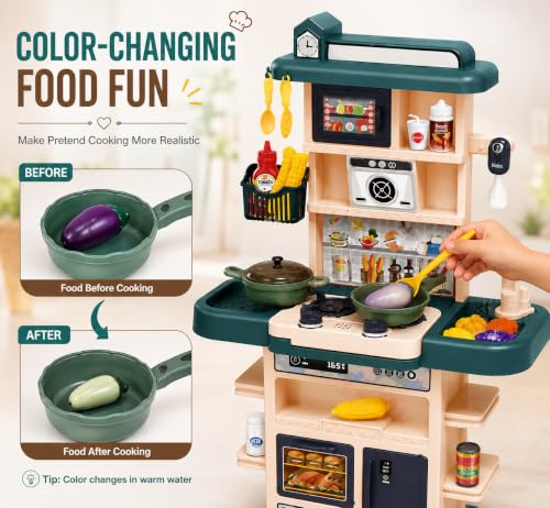 Image of Kids Kitchen Play Set with Lights & Sounds (43pcs Kitchen Set)