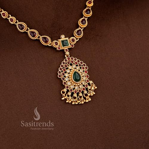 Image of Sasitrends Classic Matte Gold Plated Necklace Set