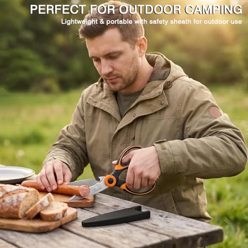 Image of Kitchen Shears, Acelone Heavy Duty Shears Ultra Sharp Stainless Steel Multi-Function Kitchen Scissors for Chicken /Poultry /Fish /Meat /Vegetables /Herbs /BBQ