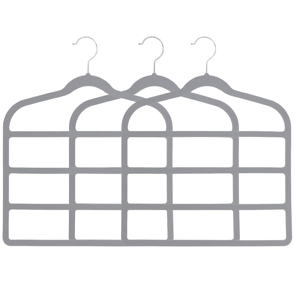 CTRLZS Heavy Duty Non-Slip Hangers Pant Hangers Space Saving Closet Organizers and Storage Grey