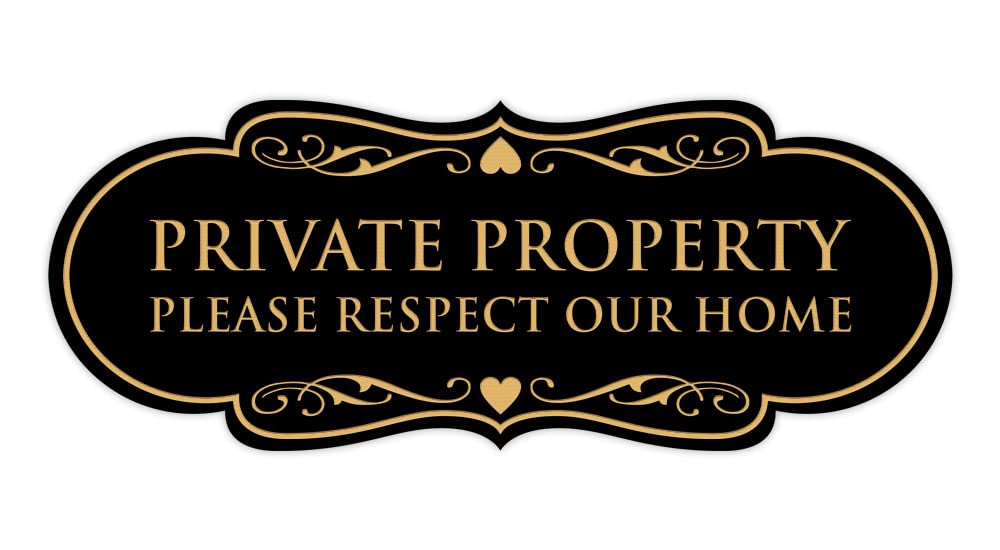 Pancarte Private Property signalisation extérieure grand format noir - 8