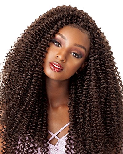 Sensationnel Lulutress Crochet Braiding hair - DIY hair style crochet braids hair extensions All Kanekalon flame retardant synthetic Fiber Premade precurled Locs and Twists color braids - Water Wave 18 Inch (2)
