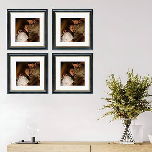 Image of Art Street Picture Frames Set of 4 Wall Mounted Premium 3D Photo Frame Vertical & Horizontal Wall Hanging Individual Collage for Home Decor (Black, Size 10 x 10 inch)