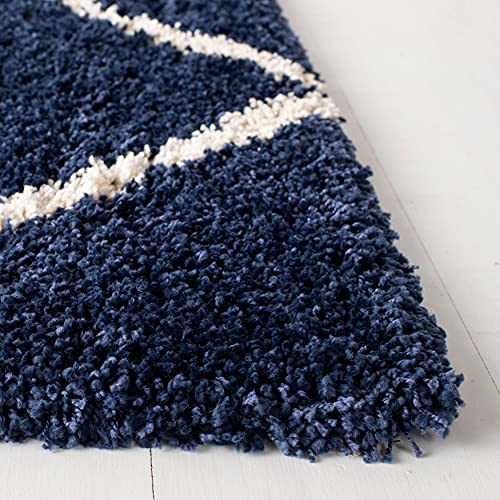 Image of Handwoven Microfibre 3D Rug for Living Room (Navy Blue, 10 X 12 Feet, Microfibre)