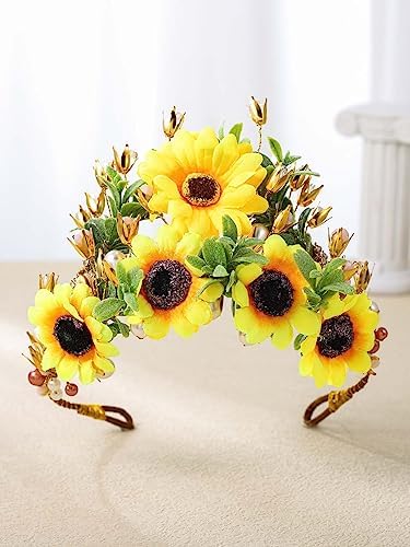 SUNFLOWER Wreath Flower Girl Headpiece