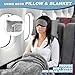 Nenolix Travel Blanket Airplane Compact with Bag, Travel Essentials 3 in 1 Packable Airplane Blanket, Travel Pillow and Blanket Set, Inflatable Pillow, Luggage Sleeve & Backpack Clip (Light Grey)
