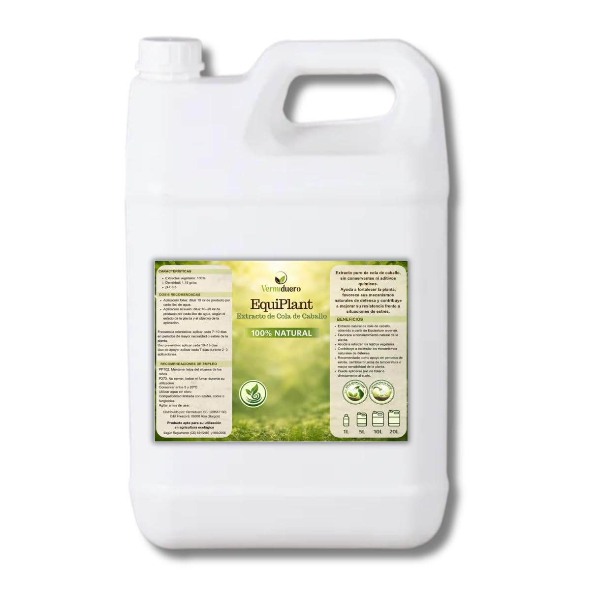 Extracto de Cola de Caballo (20L). Estimula las defensas naturales de la planta.