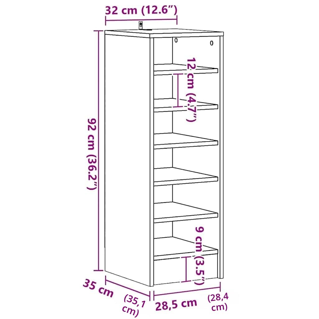 vidaXL Mueble Zapatero Organizador de Zapatos Armario Pasillo Almacenaje Taburete Puf Caja Banco Estantería de Contrachapada Blanco 31,5x35x90 cm