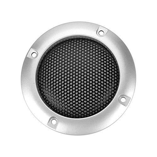2 piezas 2 pulgadas de altavoz cubierta protectora de malla Altavoz auto cubierta protectora malla de acero decorativa Crculo con material ABS, resistente a roturas(plata)