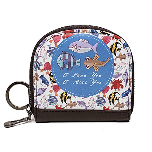 Image of Auony Coin Purse, Leather Change Coin Pouch Bag Cash Bag Wallet Bag with Key Ring for Girls & Women