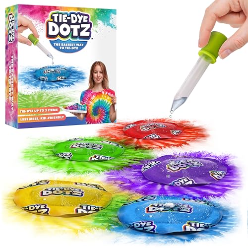 Blue Marble Tie-Dye Dotz 15-Piece Set – Make Vibrant, Colorful Tie Dye Designs with Dotz, Droppers, and Gloves – Fun and Easy Craft Kit for Kids and Beginners