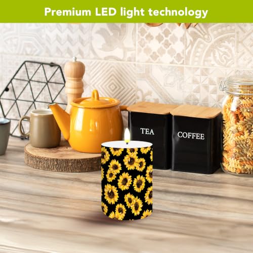 Image of Briarwood Lane Summer Flameless Candle 6x3 Sunflowers Flameless Candle with Timer for Summer